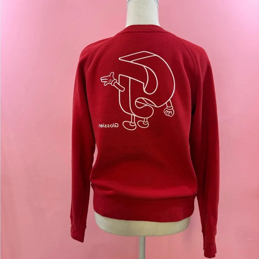 Glossier Graphic Red Crewneck Sweater - Picture 3 of 4